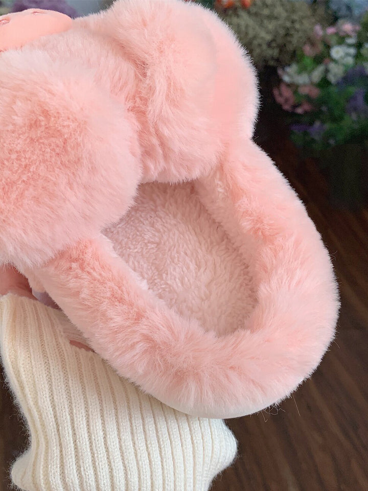 Cute Pink Pig Plush Slippers