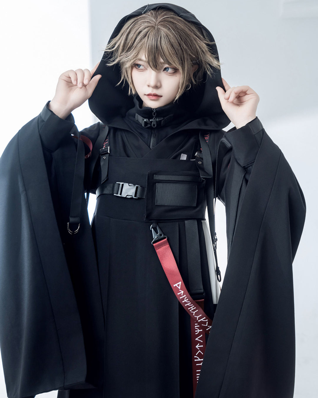 Techwear Post-Apocalyptic Black Cardigan