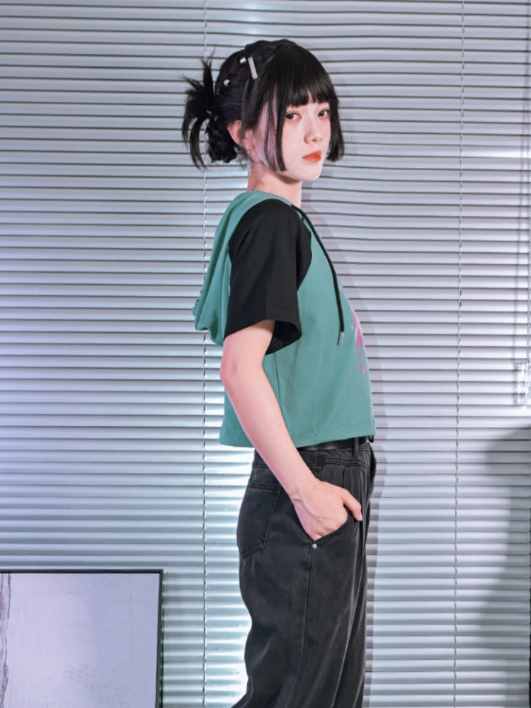 Colorblock Printed Short Sleeve T-Shirt