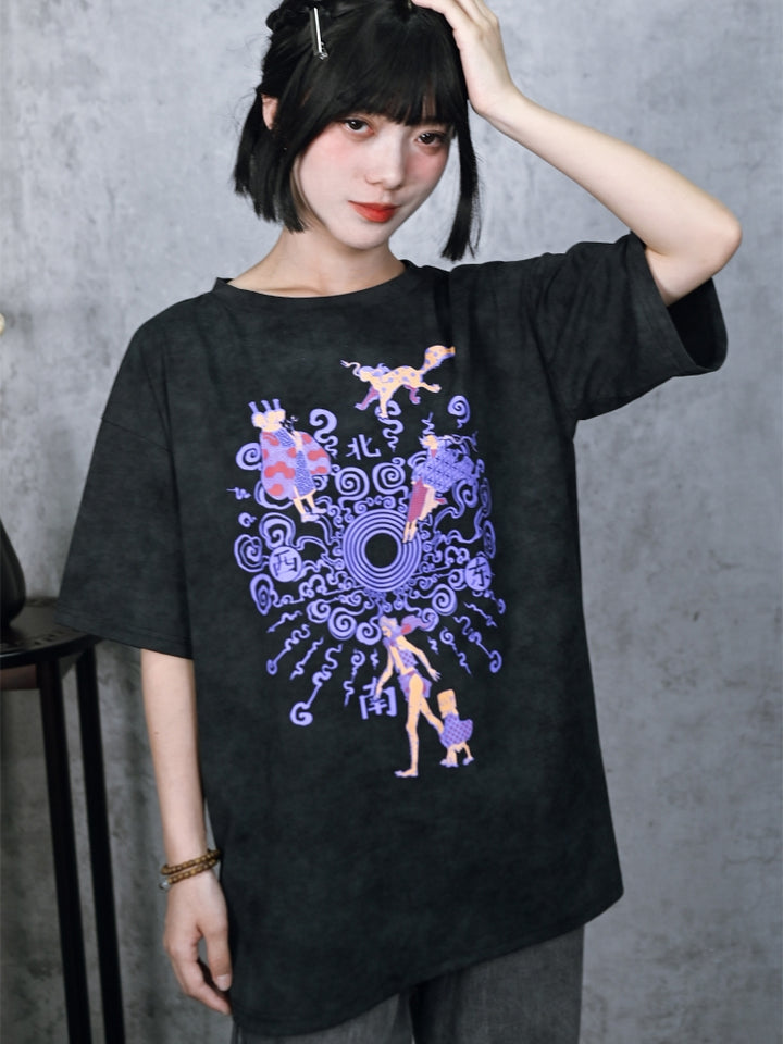 Fantasy Collection Batik Print Cotton Short Sleeve T-Shirt