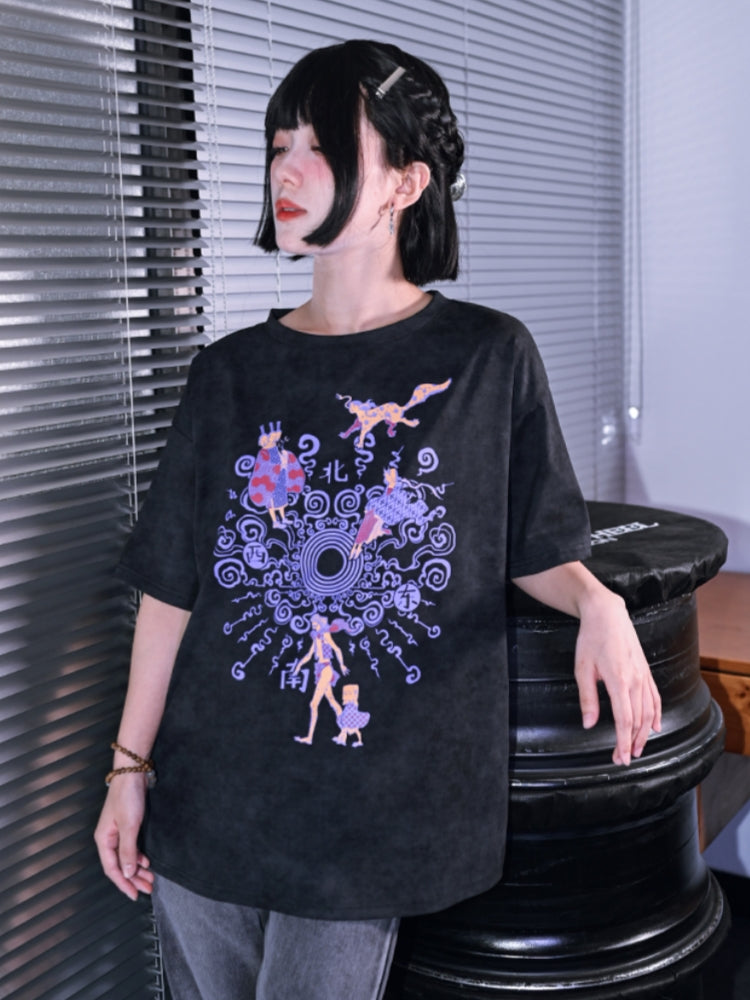 Fantasy Collection Batik Print Cotton Short Sleeve T-Shirt