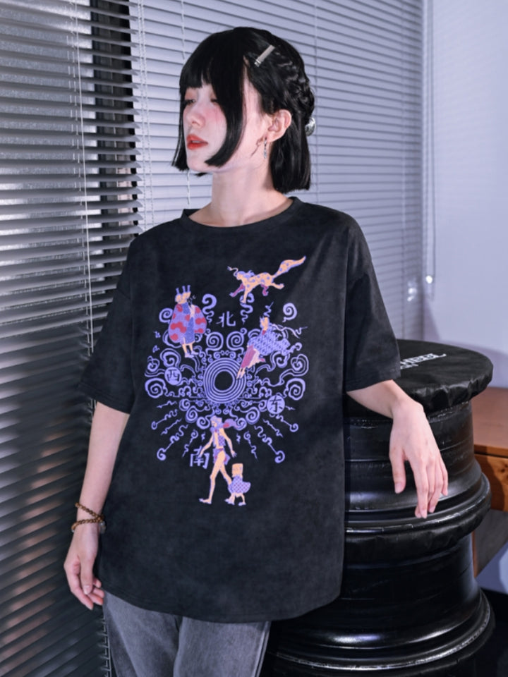 Fantasy Collection Batik Print Cotton Short Sleeve T-Shirt