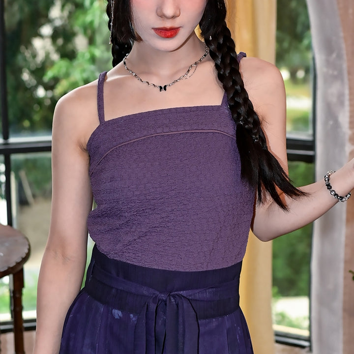 Black and Purple Han-Inspired Tube Top / Cardigan / Skirt