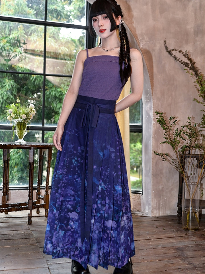 Black and Purple Han-Inspired Tube Top / Cardigan / Skirt