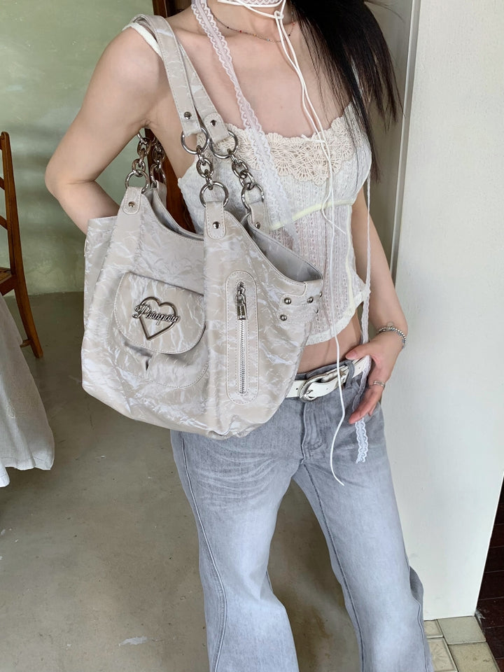 French-Style Velvet Large Capacity Tote Bag