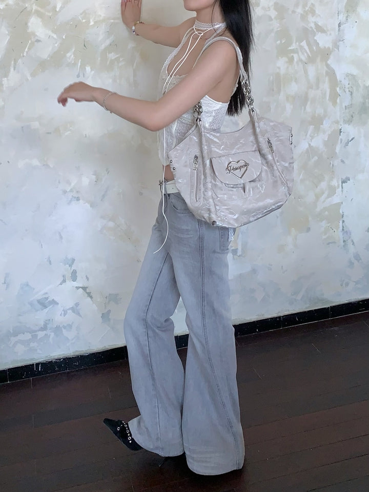 French-Style Velvet Large Capacity Tote Bag