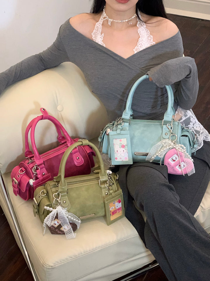 Y2K Retro Sweet Girl Handbag with Cute Charms