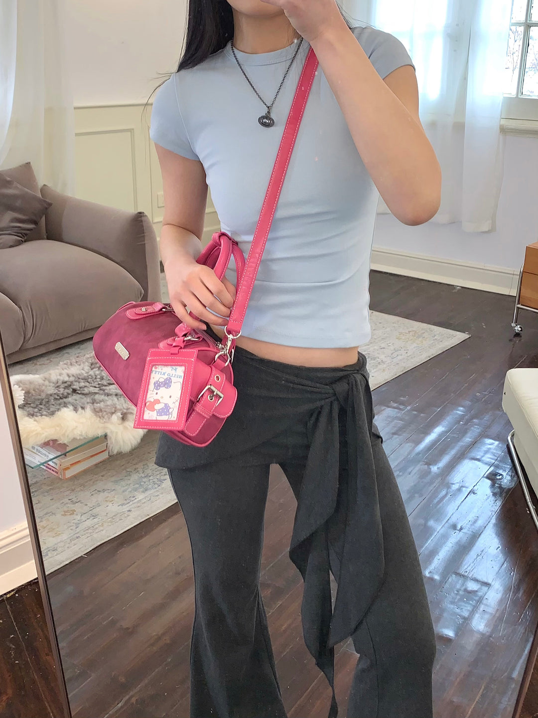 Y2K Retro Sweet Girl Handbag with Cute Charms