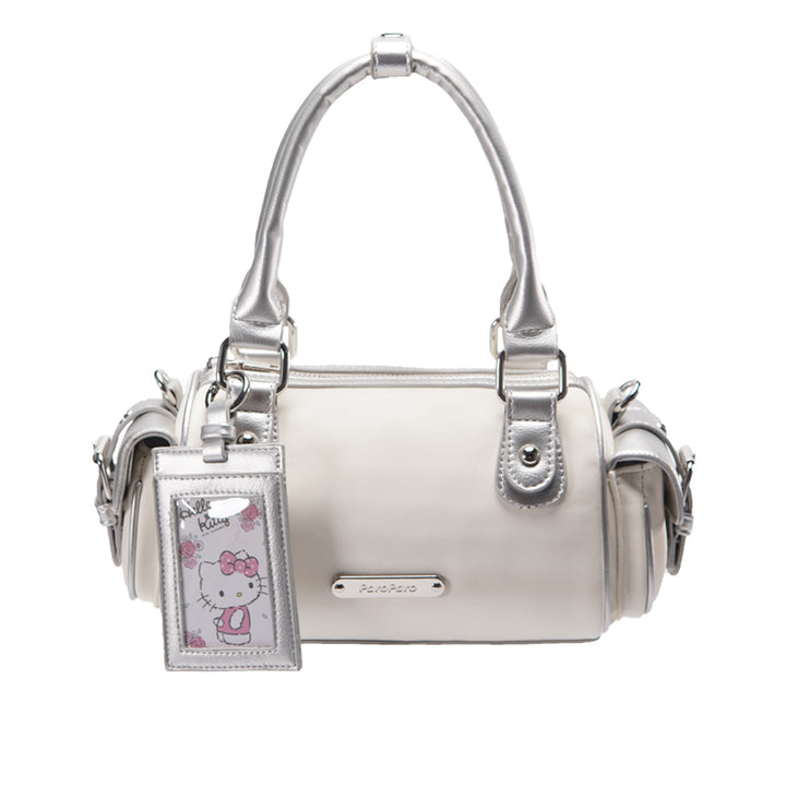 Silky Silver Boston Bag