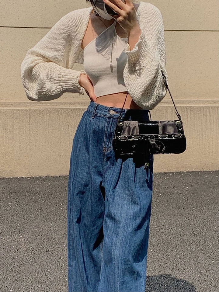 Ballet Style Lace-up Bow Underarm Crossbody Bag