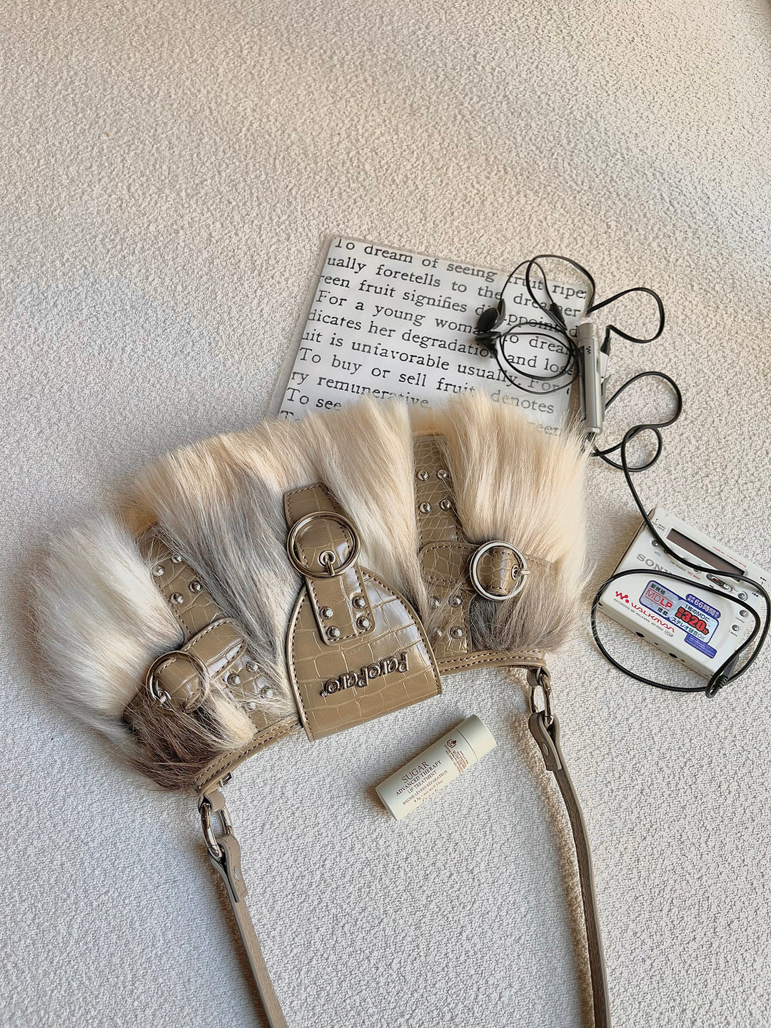 Y2K Faux Mink Fur Underarm Bag