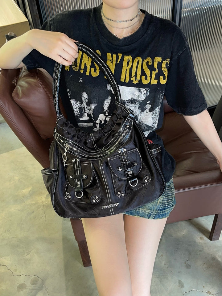 Baddie Y2K Heavy Metal Black Biker Bag