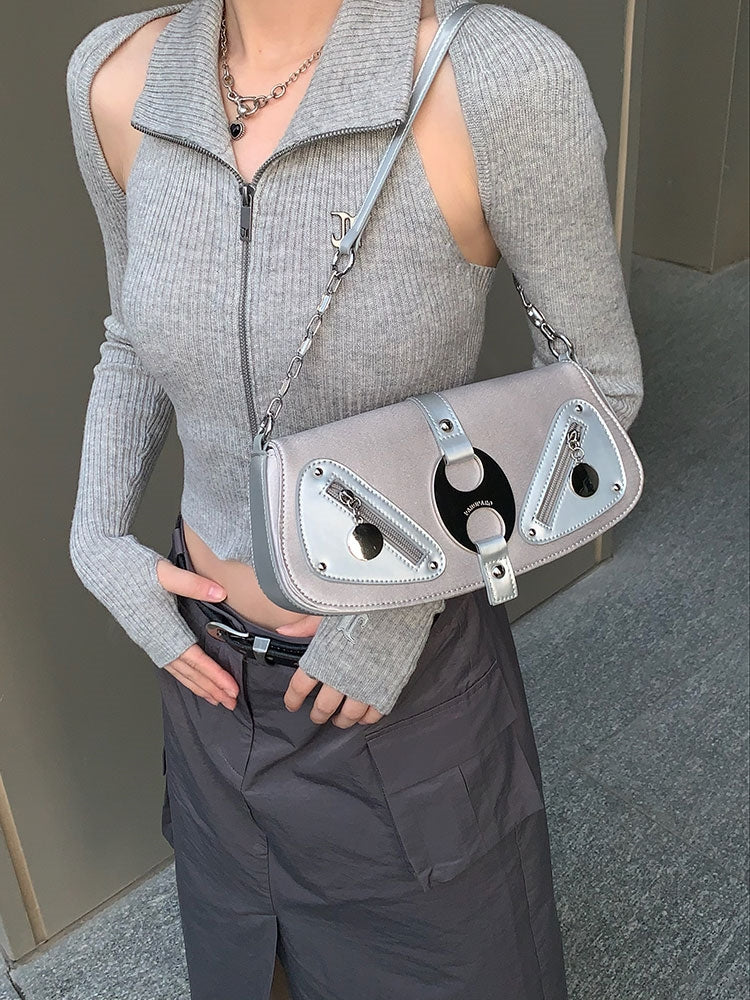 Chick Sophisticated Crossbody Bag with Metallic Accents