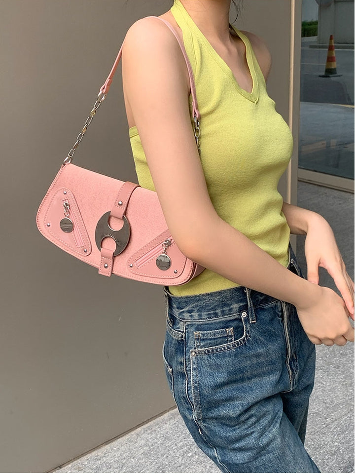 Chick Sophisticated Crossbody Bag with Metallic Accents