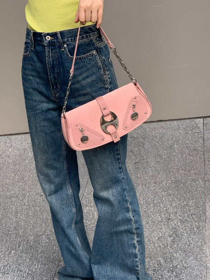 Chick Sophisticated Crossbody Bag with Metallic Accents