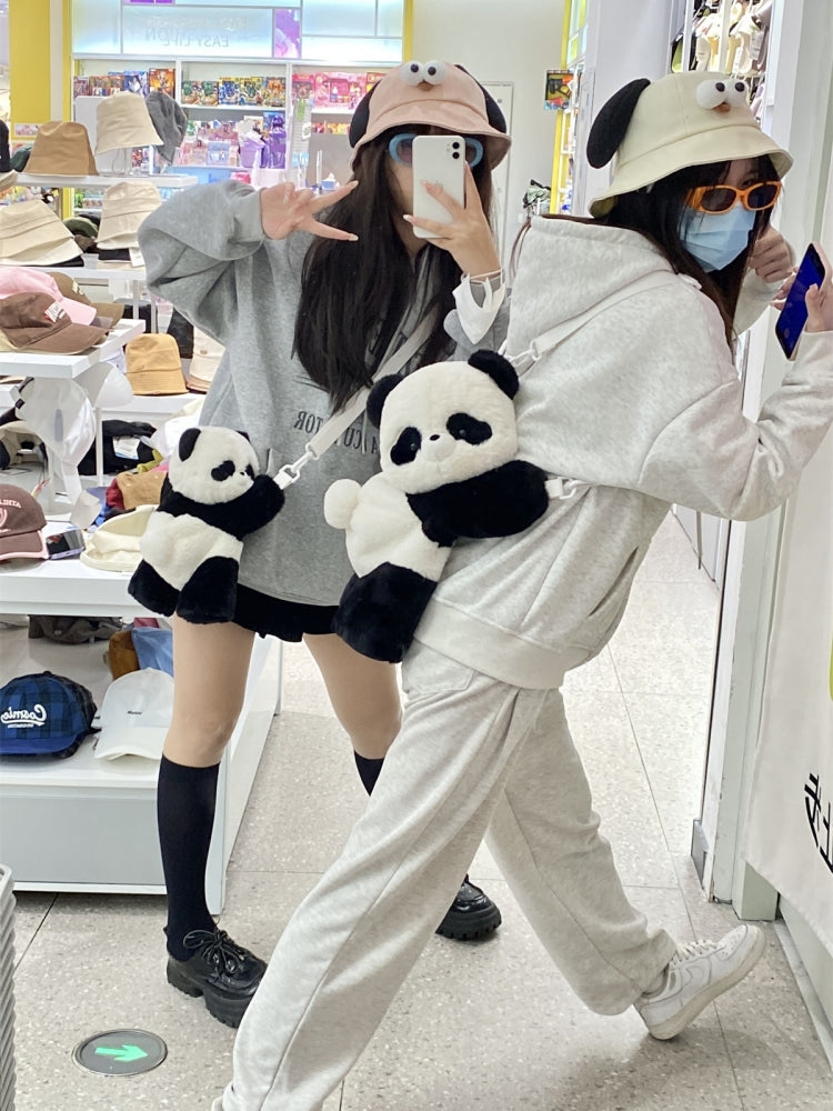 Cute Plush Panda Crossbody Bag/Backpack