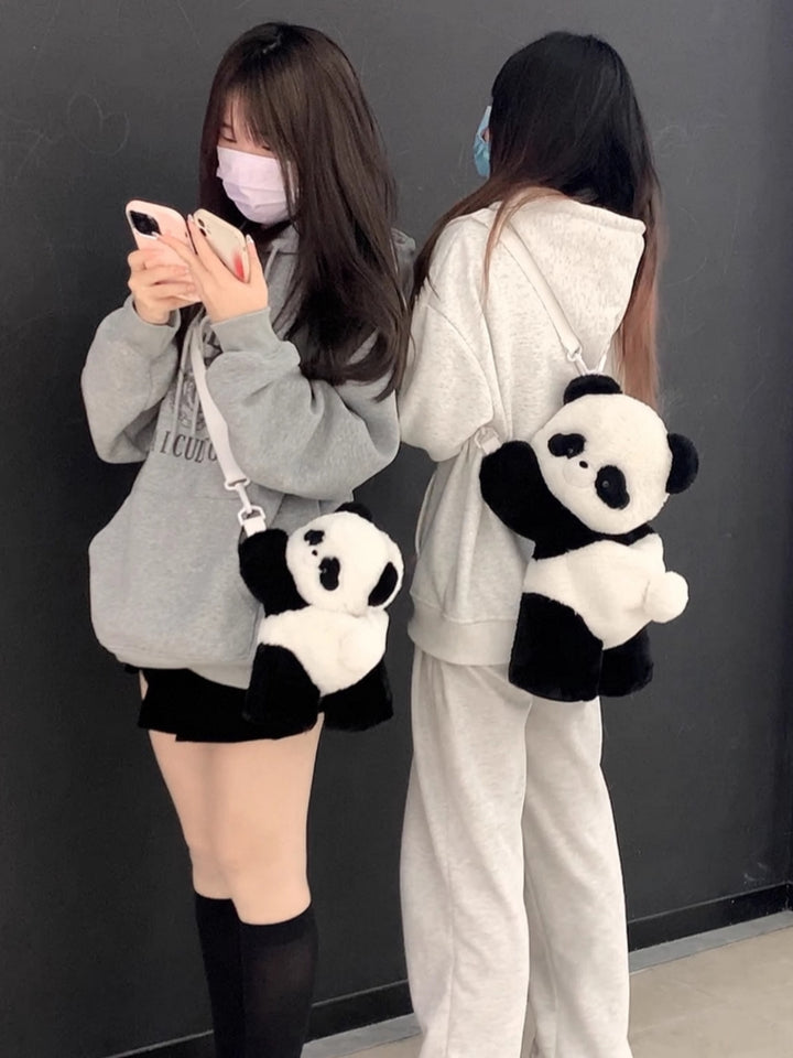 Cute Plush Panda Crossbody Bag/Backpack