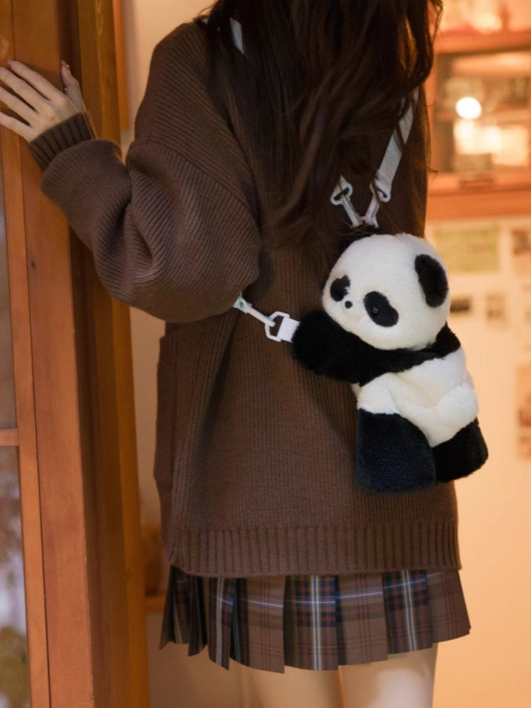 Cute Plush Panda Crossbody Bag/Backpack