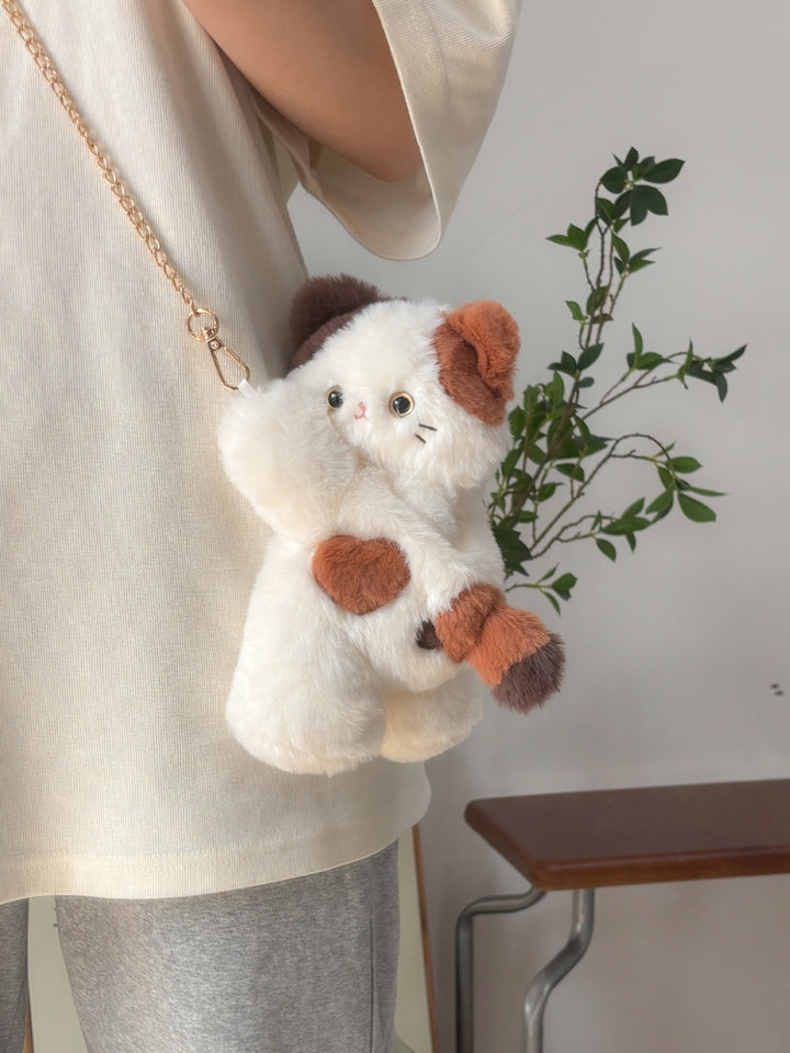 Adorable Plush Cat Crossbody Bag