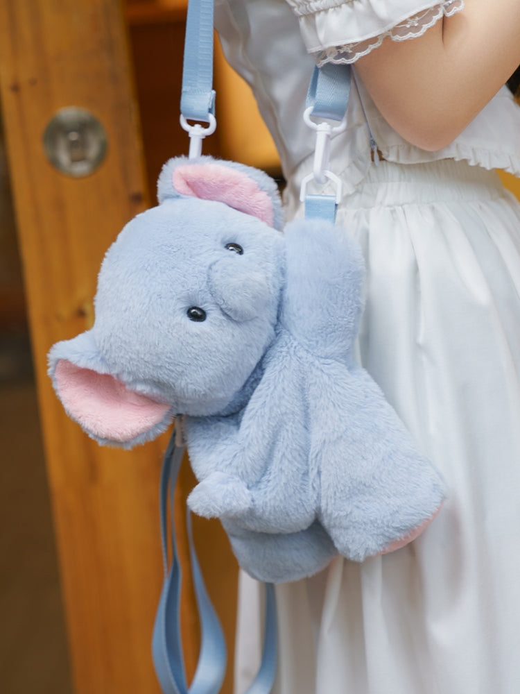 Soft Plush Elephant Crossbody Bag