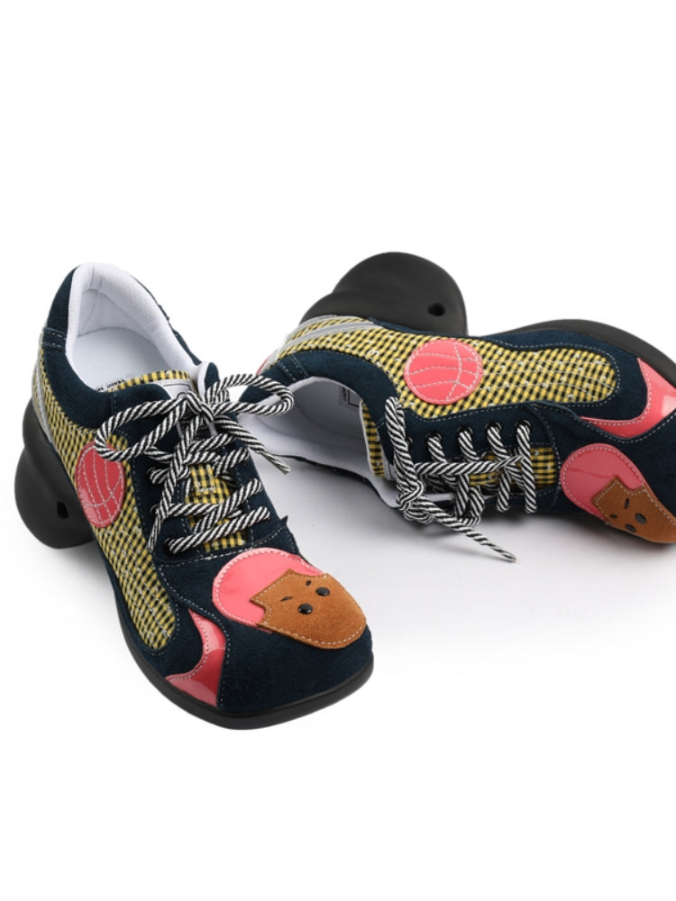 Cute Cartoon Bear Patch Sneakers