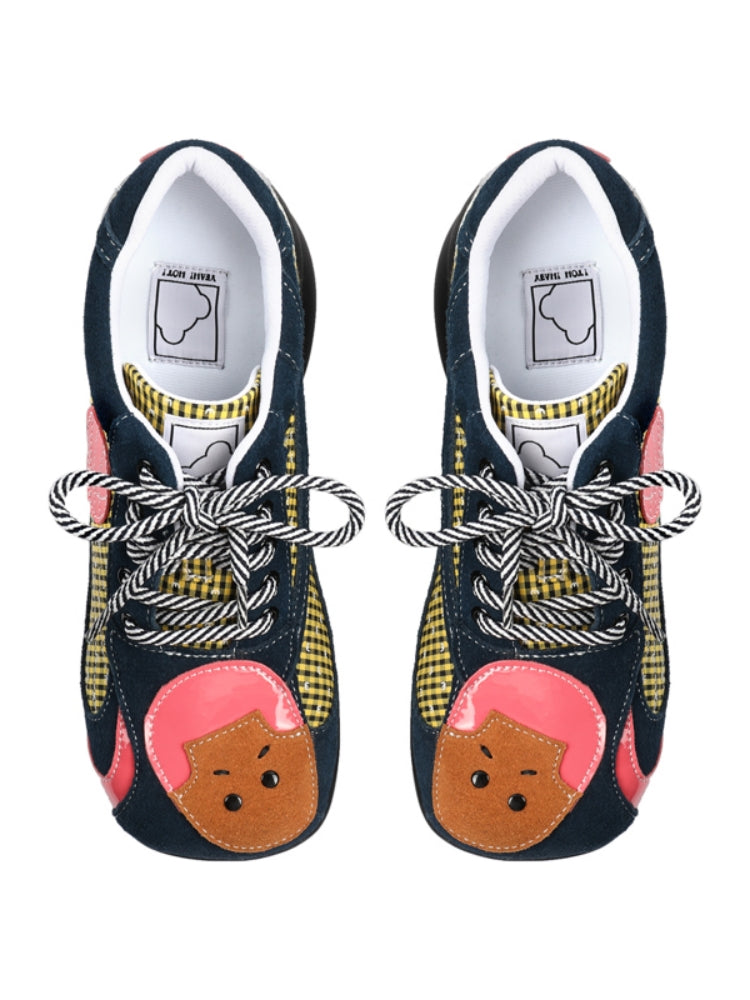 Cute Cartoon Bear Patch Sneakers