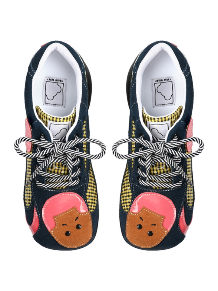 Cute Cartoon Bear Patch Sneakers