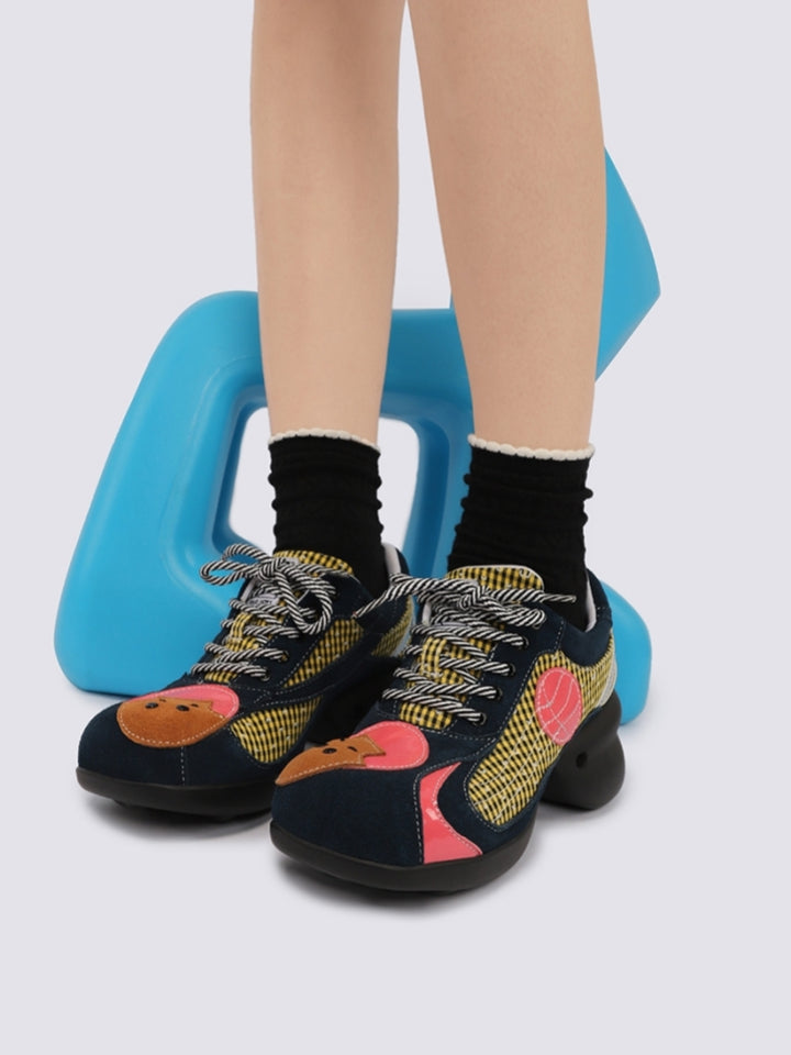 Cute Cartoon Bear Patch Sneakers
