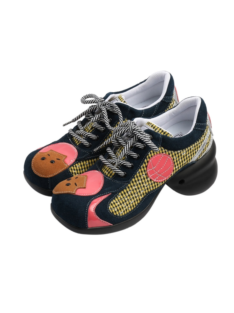Cute Cartoon Bear Patch Sneakers