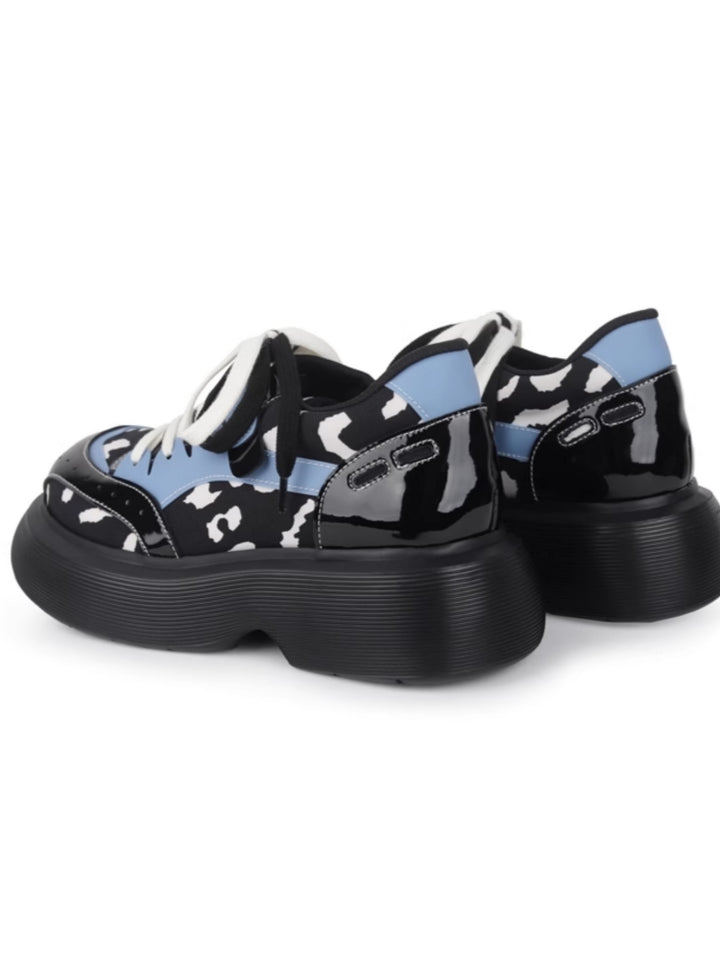 Chunky Sole Cow Print Sneakers