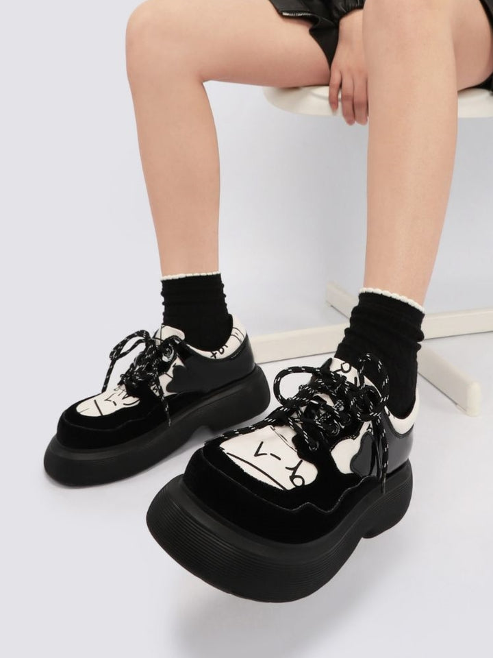 Artistic Graphic Design Bold Monochrome Sneakers