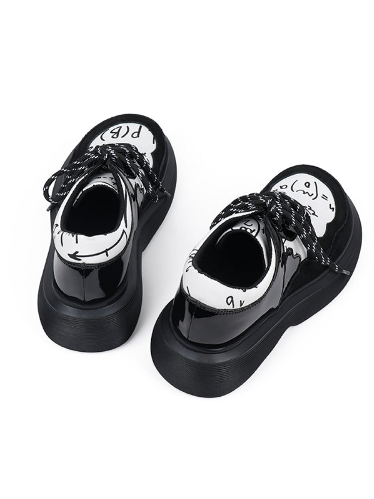 Artistic Graphic Design Bold Monochrome Sneakers