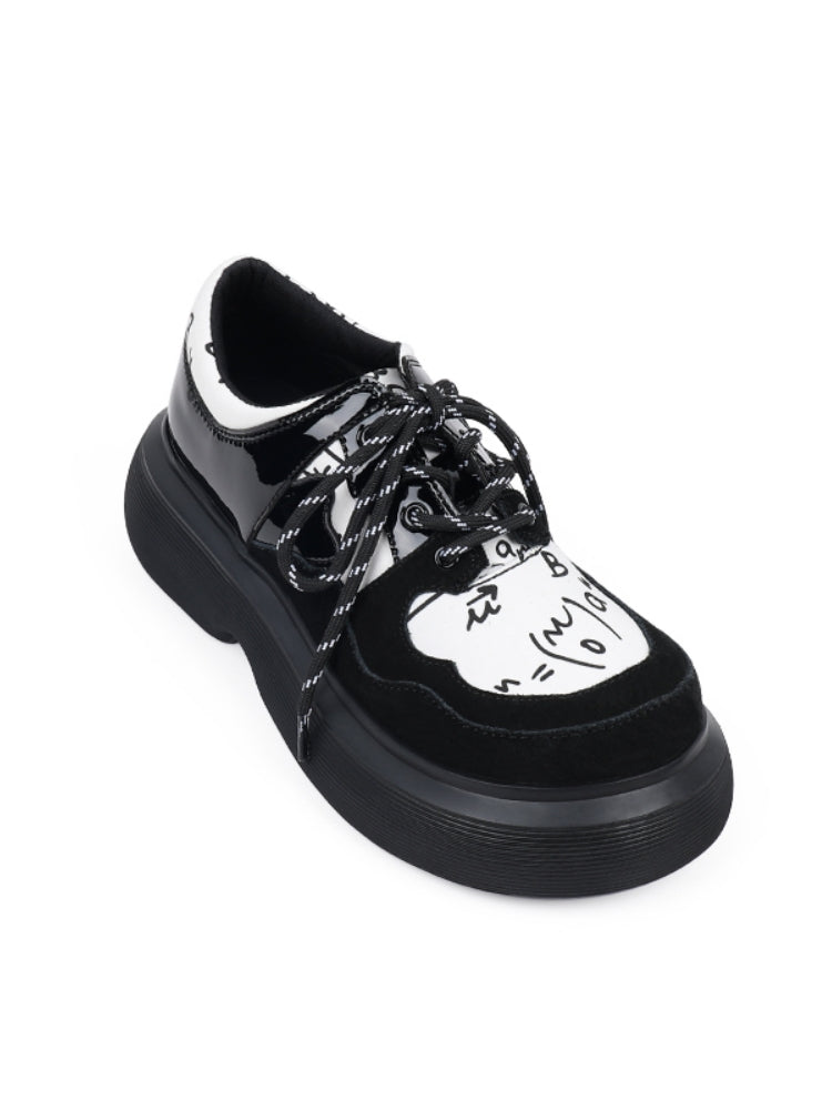 Artistic Graphic Design Bold Monochrome Sneakers