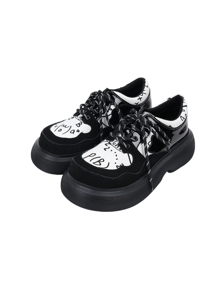 Artistic Graphic Design Bold Monochrome Sneakers