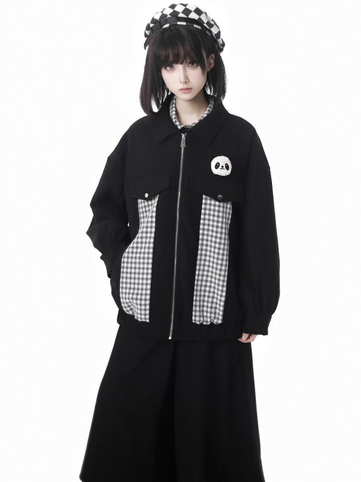 Panda Patch Gingham Shirt /Pants /Jacket