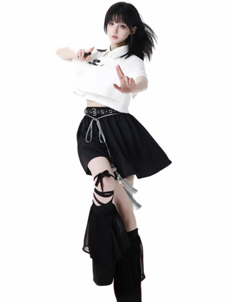 Chinese Street Style Shirt / Skirt / Shorts / Corset Belt