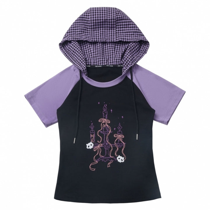 Gothic Street Look Cropped Hoodie/Ruffle Skirt/Leg Warmers