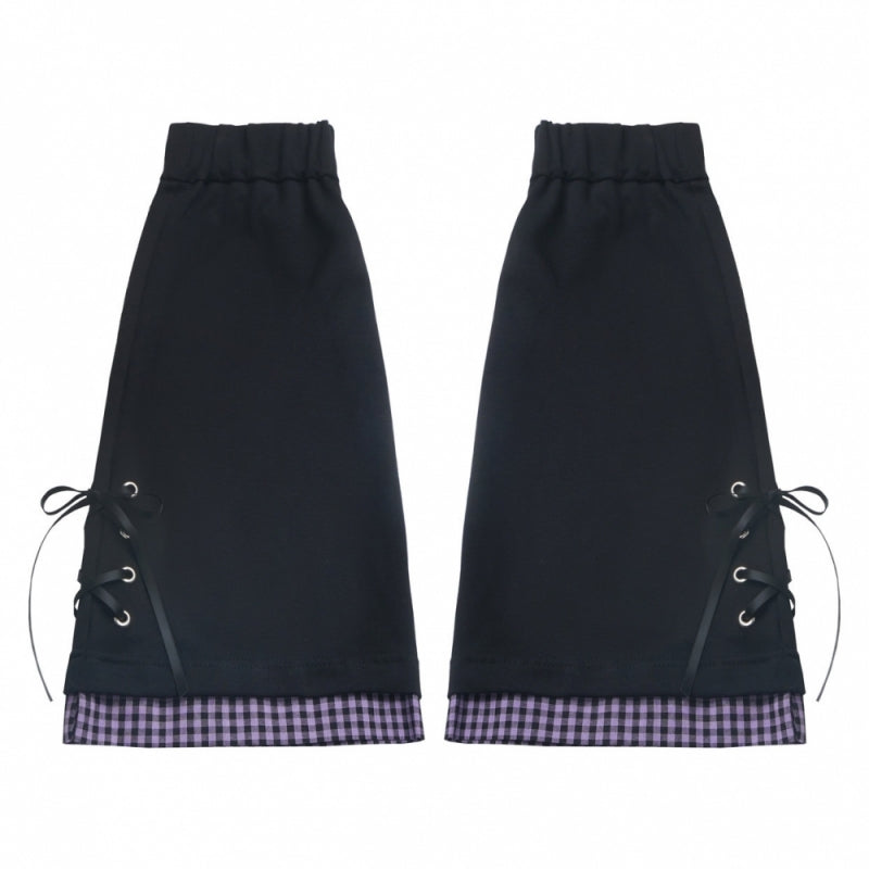 Gothic Street Look Cropped Hoodie/Ruffle Skirt/Leg Warmers