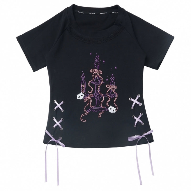 Gothic Street Look Cropped Hoodie/Ruffle Skirt/Leg Warmers