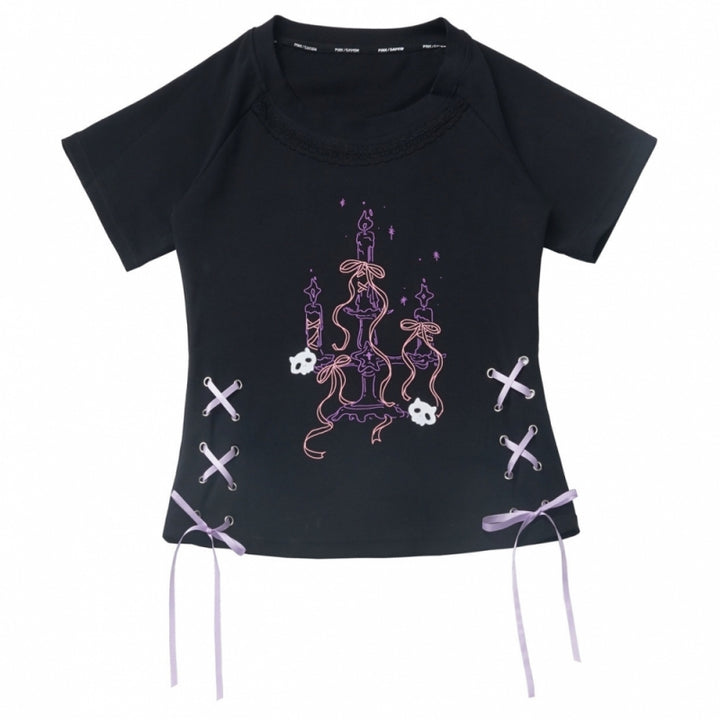 Gothic Street Look Cropped Hoodie/Ruffle Skirt/Leg Warmers