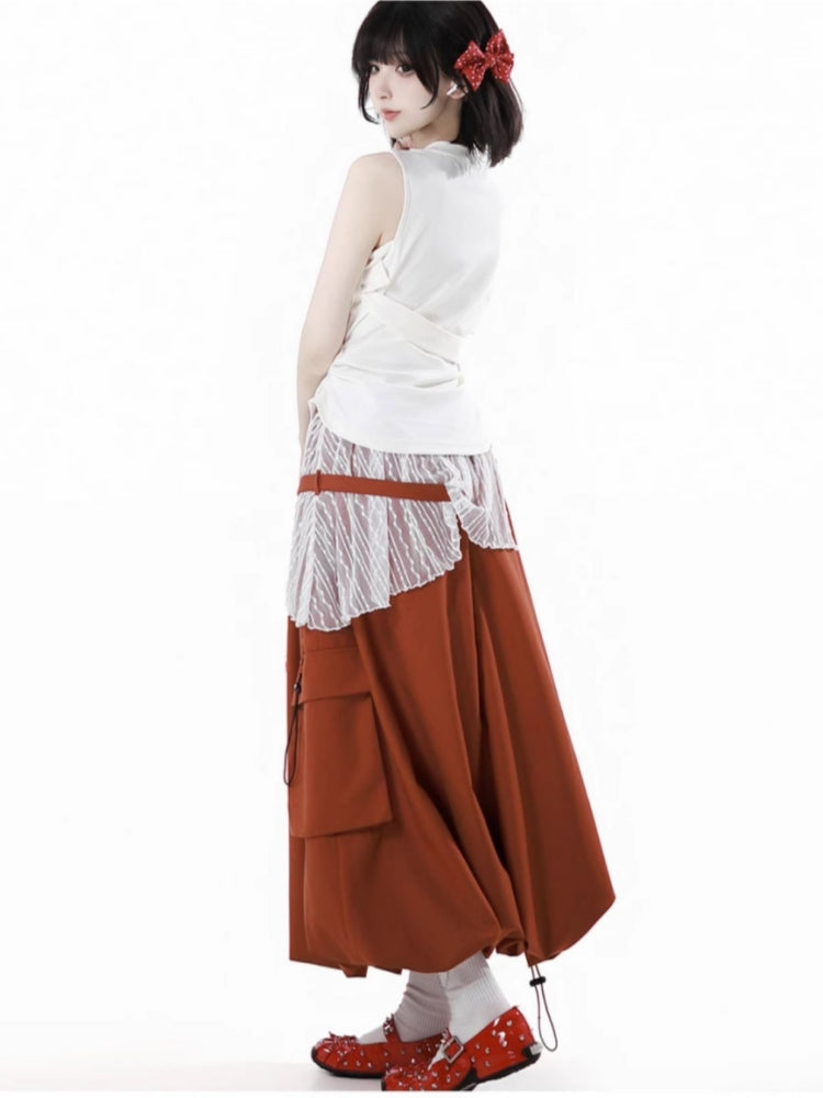 Cartoon Girl Tee Set with Optional Tank Top / Short Skirt / Long Skirt / Leg Warmers