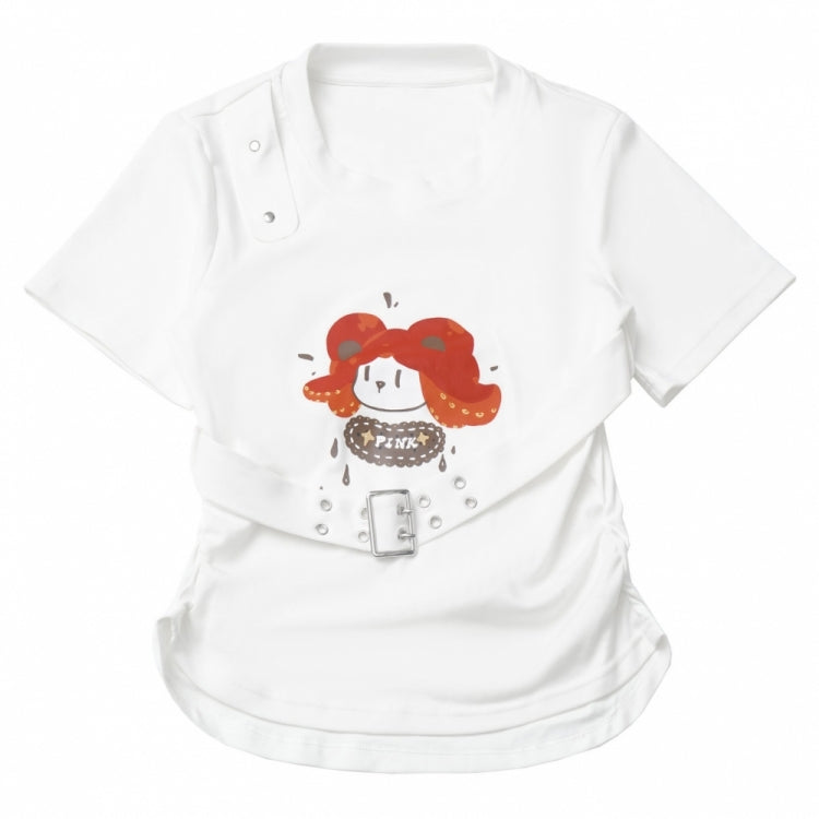 Cartoon Girl Tee Set with Optional Tank Top / Short Skirt / Long Skirt / Leg Warmers