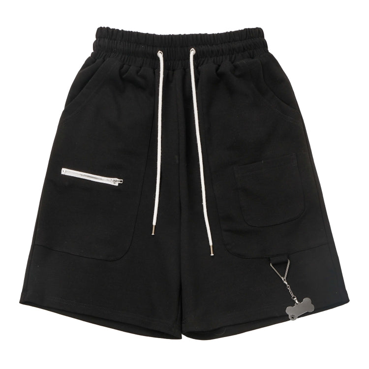 Letter Print and Cute Pendant Detail Colorblock Streetwear T-Shirt / Shorts