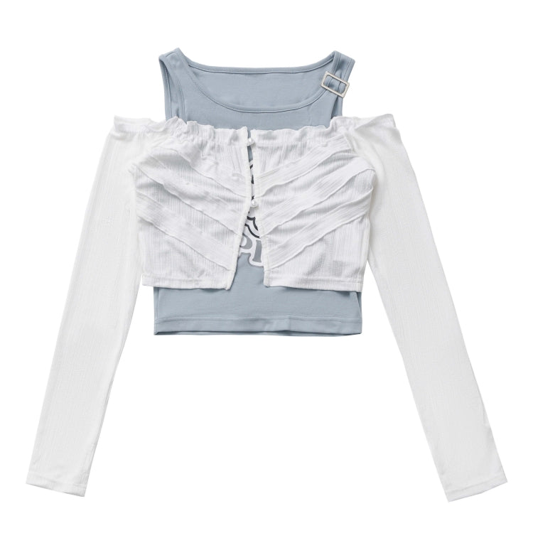 White Techwear Tank Set with Optional Jacket / Shorts / Futuristic Wide Leg Pants