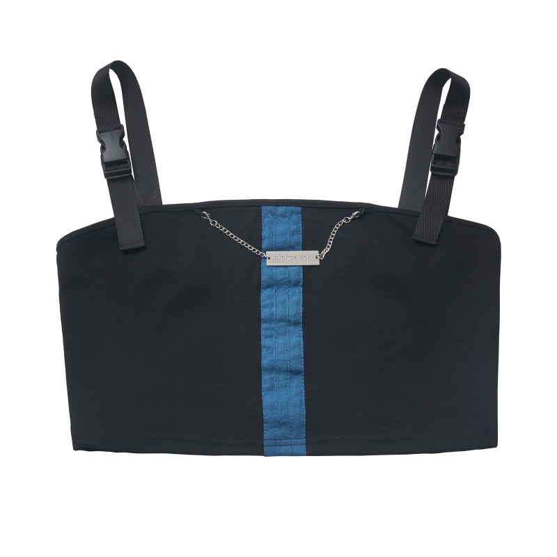 Bold Punk Blue Plaid Tank Top / Jacket / Skirt / Leg Warmer