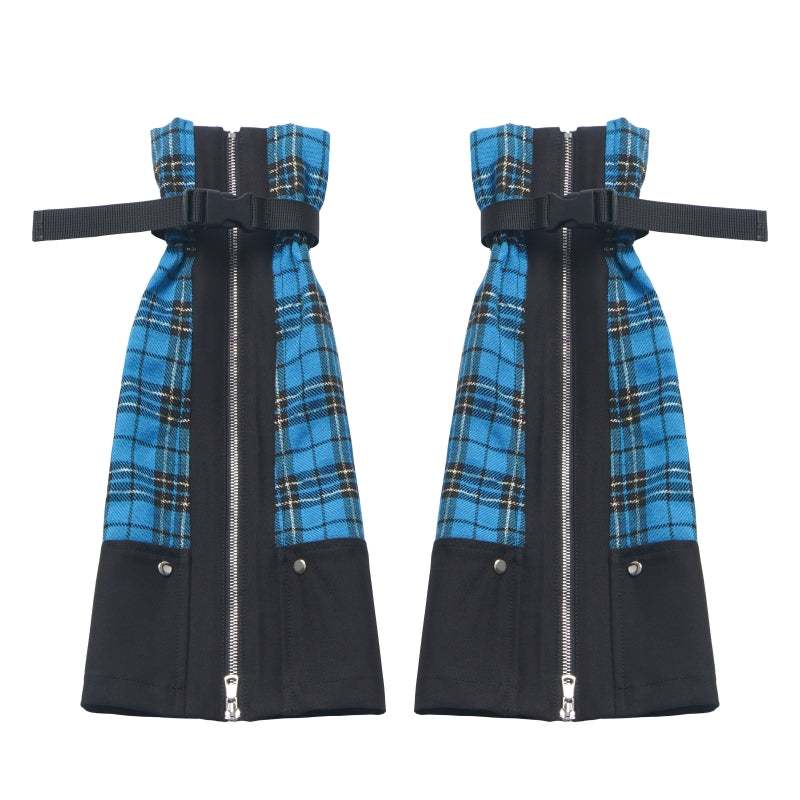 Bold Punk Blue Plaid Tank Top / Jacket / Skirt / Leg Warmer