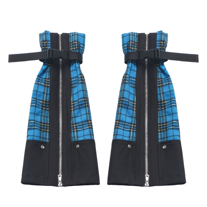 Bold Punk Blue Plaid Tank Top / Jacket / Skirt / Leg Warmer