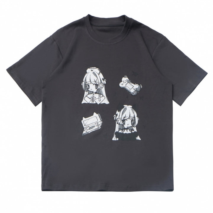 Anime Girl Graphic T-shirt / Ruffle Skirt