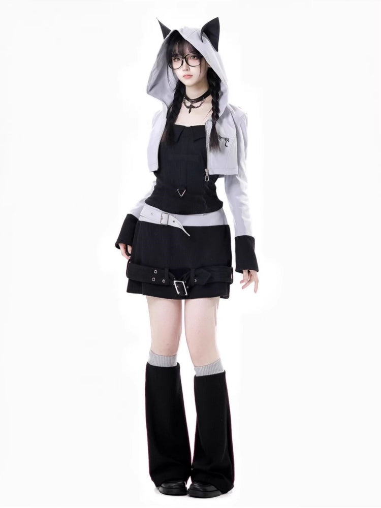 Harajuku Cat Ear Outfit Jacket / Dress / Skirt / Tank Top / Leg Warmers