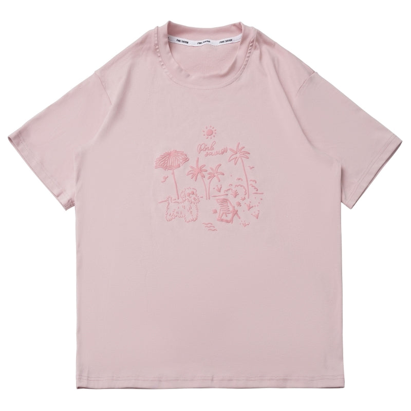 Soft Pastel Colors Graphic Print  Loose Fit Summer T-Shirts